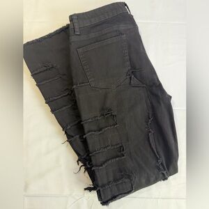 Unbranded Distressed Black Denim Skinny Jeans-Waist 30